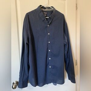 Men's Blue Patterned Shirt 2XLT